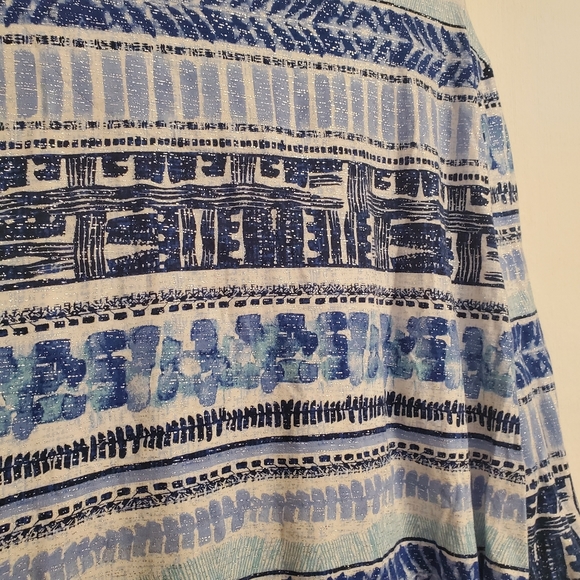 Alfred Dunner Women's Classics Line Art Geometric Paint Pattern Top Size 3X Blue - Picture 3 of 7